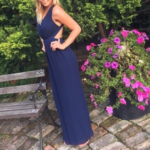 BCBGeneration BCBG Jumpsuit lace wide leg navy 4